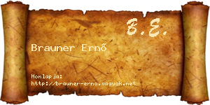 Brauner Ernő névjegykártya